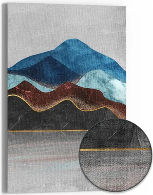 Produktbild von DEQORI Hybrid Leinwand Bild 60x90 cm 'Abstrakter Gipfelglanz' Wandbild Glas flach modern