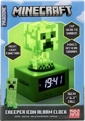 Obrázek produktu pro Paladone Creeper Icon, Digitální budík, Minecraft, Creeper, Čtverec, Zelená, 12/24 h