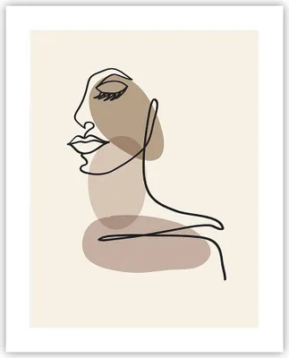 Produktbild von Poster - Poster ohne Rahmen - Zeichnung einzeilig Frau - 40x50 cm - Wand Bild - Wanddeko - Wandbilder - Kunstposter - Wandposter - Bilder - Kunstdruck - Wanddekoration - Wandbild - P2XPA40x50-4612