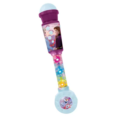 Produktbild von Lexibook - Disney Die Eiskönigin - Leuchtendes Mikrofon für Kinder, Musikspiel, eingebauter Lautsprecher, Lichteffekte, Aux-in-Anschluss, violett/blau, MIC90FZ