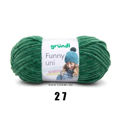 Produktbild von Gründl Chenillegarn Funny uni,100g/120m,Babywolle,100% Polyester,Häkel-und Strickgarn 27 dunkelgrün