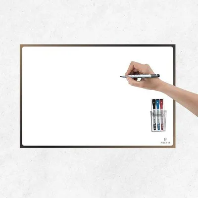 Produktbild von Famanu Magnetisches Whiteboard 60 x 40 cm mit 3 abwischbaren Markern und magnetischem Halter