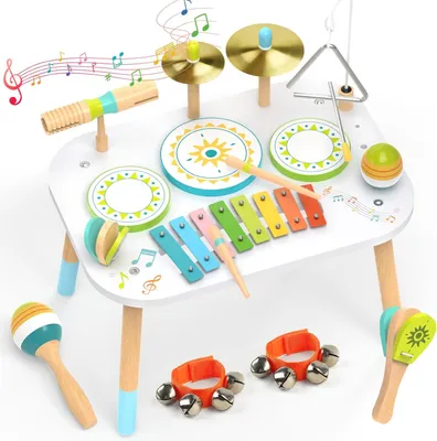Produktbild von Musikspielset 12-in-1, hölzerner Montessori Musikständer, 1 bis 3 Jahre, für Kleinkinder