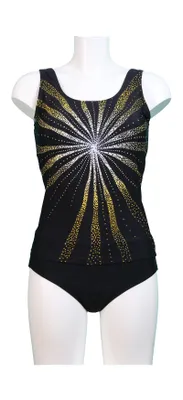 Produktbild von Pacific Fashion Tankini, Multicolor schwarz-gold-gelb, platzierter Print, 31140, Größe 46 C