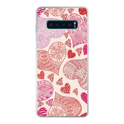 Produktbild von MuchoWow® Handyhülle Schutzhülle Hülle für Samsung Galaxy S10 Lite Eine Illustration mit rosa und roten Herzen Silikon Softcase Handy Hülle - Schutz