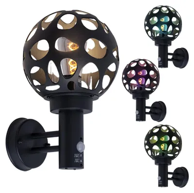 Produktbild von RGB LED Wandleuchte, Edelstahl, anthrazit, Bewegungsmelder, H 31,7 cm