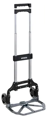Produktbild von Klappbare Profi-Alu-Sackkarre ELEPHANT | Traglast 70kg | HxBxT 110x39x42cm | Aluminiumrahmen, ergonomische Griffe, pannensichere Vollgummibereifung | Silber | Transportkarre Staplerkarre