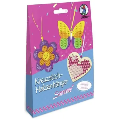 Produktbild von Kreuzstich-Holzanhänger Sommer Bastelset VE=3 Stück