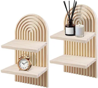 Produktbild von Wandplanken in Boho-Stil - Set aus 2 Stücken - Wanddekoration - Fotorek - Eiche - 15 x 30 cm / 15 x 12 cm