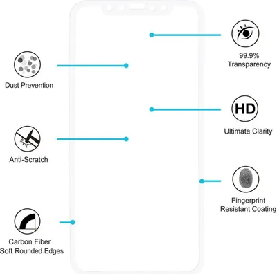Produktbild von Apple iPhone X 3D Panzer Glas Folie Display 9H Schutzfolie Hüllen Case Weiß