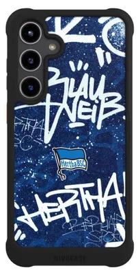 Produktbild von NIVOCASE Hülle für Samsung Galaxy S24+  Stoßfeste Handyhülle NIVOmax Case Schwarz Graffiti Hertha BSC Offizielles Lizenzprodukt