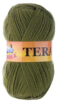 100g Strickgarn TERA Uni 019 armeegrün