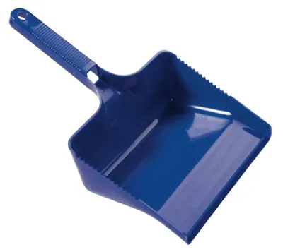Produktbild von KEHRSCHAUFEL ECKIG,OHNE LIPPE M.BESENKAMM,BLAU,350X222X110MM | Packung (1 Stück)