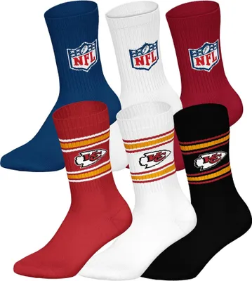 Produktbild von NFL Uni Socken, 6er Pack - NFL Teams, 6Pack Crew Socks, Football, Logo, Baumwollmischung Kansas City Chiefs/Mix 43-46