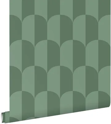 Immagine prodotto di ESTAhome carta da parati art deco verde grigiastro 53 cm x 10.05 m