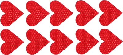 Imagen del producto de Calcomanías reflectantes - Juego de 10 - Forma de corazón, universales para automóviles, color rojo