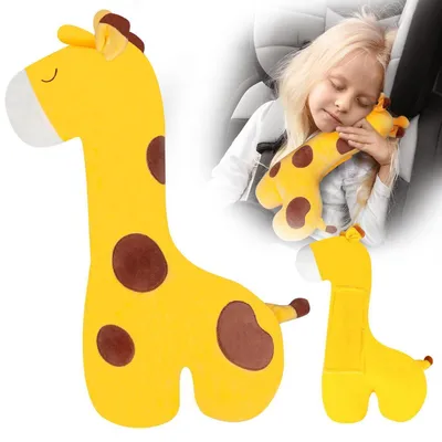 Produktbild von Sicherheitsgurt-Kissen Kinder Plüsch Nackenstütze Auto Kopfstütze Giraffe