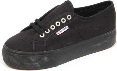 Immagine prodotto di H0160 sneaker donna SUPERGA nero tela piattaforma scarpe donna