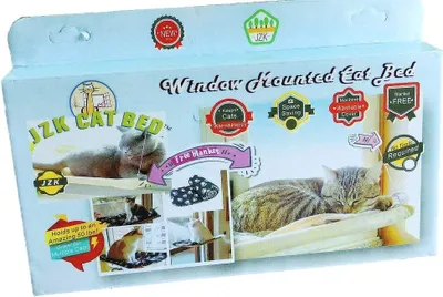 Produktbild von JZK Katzen-Hängematte + Katzendecke, Saugnapf-Haustier-Hängebett und schwarze Katzendecke