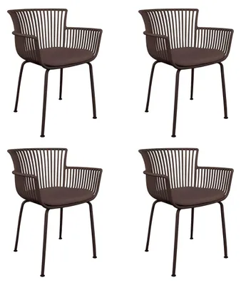 Produktbild von 4er Set Kick Collection Gartenstuhl Otis - Braun - Kunststoff - Erhältlich in vielen Farben