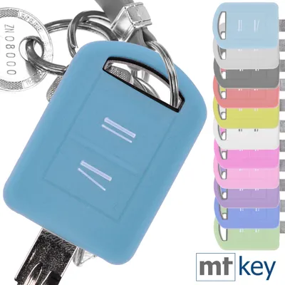 Produktbild von Soft Case Silikon Schutz Hülle Auto Schlüssel Fluoreszierend Blau kompatibel mit Opel Combo C Corsa C Meriva A Tigra TwinTop