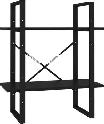 Produktbild von vidaXL Bücherregal 2 Fächer Schwarz 60x30x70 cm Holzwerkstoff