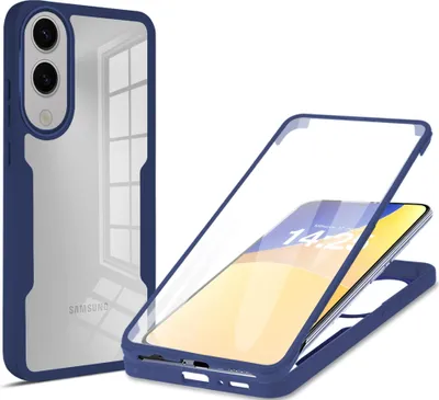 Produktbild von 360 Grad Rundum Schutz Handyhülle für Samsung Galaxy S25 Edge Full Cover Vollschutz Case Farbe: Blau