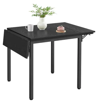Obrázek produktu pro Rozkládací jídelní stůl – kuchyňský stůl pro 2-4 osoby – rozměry po rozložení 76-120 x 78 x 76,2 cm – úsporný design – konstrukce z bambusu – černá barva
