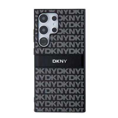 Produktbild von DKNY Leather Mono Stripe & Metal Logo - Samsung Galaxy S24 Ultra Case (black)