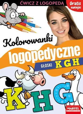 Immagine prodotto di Kolorowanki logopedyczne Gloski K G H z naklejkami