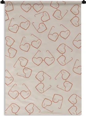 Produktbild von MuchoWow® Wandteppich Wandbehang Sonnenbrillen - Pastell - Muster 90x135 cm Tapisserie Dekoration Wandtuch - Baumwolle - Wandskulptur