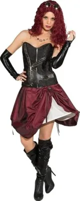 Produktbild von O9507-34-36 weinrot Damen Reifrock Steampunkrock Rock Gr.34-36