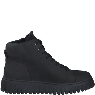 Produktbild von Tamaris Damen High-Top Sneaker Stiefelette Leder Schnürung Profilsohle 1-25206-43, Größe:38 EU, Farbe:Schwarz