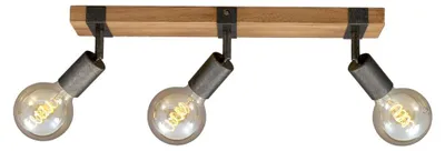 Immagine prodotto di Faretto orientabile e inclinabile 3x E27 metallo-legno canna Briloner