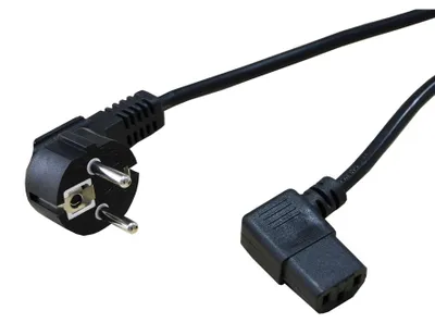 Produktbild von STANDARD Netzkabel, abgewinkelte IEC-Buchse, schwarz, 1,8 m