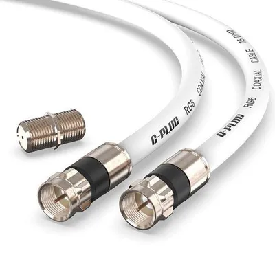 Productafbeelding van 2m RG6-coaxkabel, tv-antennekabel en satellietkabel, F-connectoren