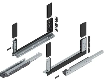 Produktbild von Blum Legrabox free H C Schubladenschienen Set | 1 Paar, 40kg 500mm | Tip On Vollauszug, arbonschwarz
