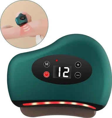Produktbild von Muskel Massagegerät Gua Sha, kabellos, mit Wärme 42°C, Rotlicht & Vibration, für Füße, Waden & Rücken