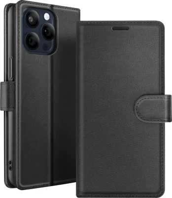 Zdjęcie produktu dla Zanaé, etui z klapką magnetyczną na iPhone'a 15 Pro, czarne
