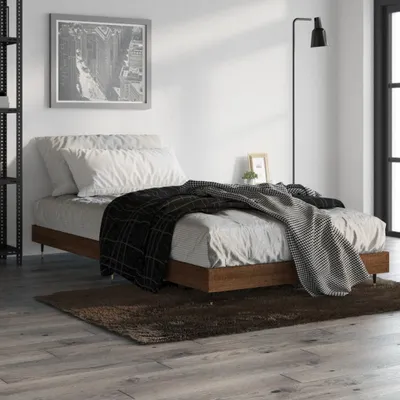 Produktbild von "2026 Promotion" Bettgestell moderne - ohne Matratze - Braun Eiche 90x200 cm - Holzwerkstoff - Polsterbett CC29730
