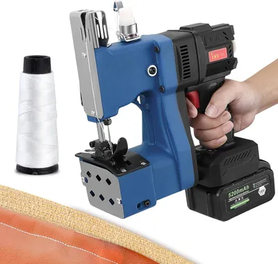 Productafbeelding van Draagbare Zaknaaimachine Blauw - Zaksluitmachine - Zakafdichtingsmachine - Verpakkingsnaaimachine