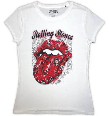 Produktbild von The Rolling Stones Tattoo Flash White S Damen T-Shirt