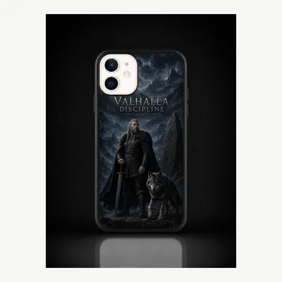 Productafbeelding van iPhone 12 / 12 Pro hoesje, beschermhoesje, telefoonhoesje met Valhalla Vikingenmotief – LUNØIR ©