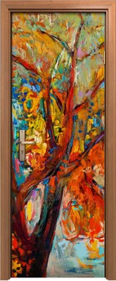 Produktbild von Türposter 70x200 cm Türaufkleber Türtapete Türfolie Klebefolie Wand Kunst Landschaft Baum Herbst