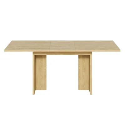 Produktbild von Ausziehbarer Esstisch, 140/180*80 cm, geeignet für 6-8 Personen, rechteckige Form, verdickte Tischplatte, einfachen Stil,Tisch für Esszimmer, Küche