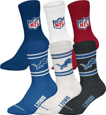 Produktbild von NFL Uni Socken, 6er Pack - NFL Teams, 6Pack Crew Socks, Football, Logo, Baumwollmischung Detroit Lions/Mix 43-46