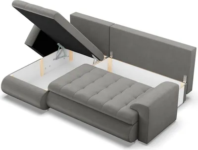 Produktbild von Links Ecksofa mit Schlaffunktion FORESTA, Sofa mit bettkasten 230x159cm, Hellgrau