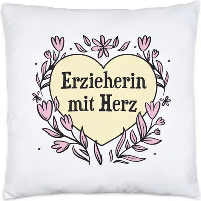 Produktbild von Erzieherin mit Herz Kissen Inkl. Kissen Geschenkidee Zum Danke Sagen Beste Erzieherin