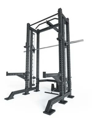 Produktbild von ATLETICA R8 Spectre Short | Power Rack | Smith Machine | inklusive Latzug - Plate Loaded (Hantelscheiben) | Multipresse | 226cm Höhe