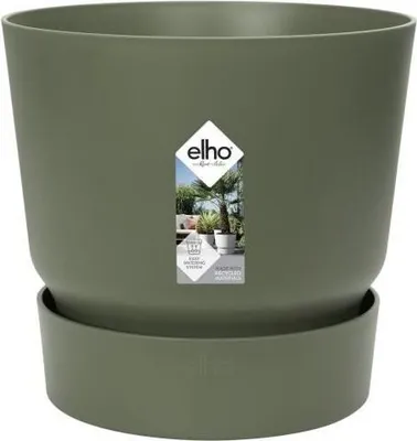 Image de Pot de Fleurs Rond Elho Greenville, Ø 55 x H 50 cm, Extérieur, 100% Recyclé, Vert
